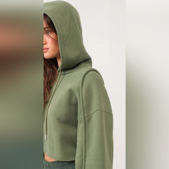 NWT Papermoon Olive Women's Hoodie - Picture 2 of 10